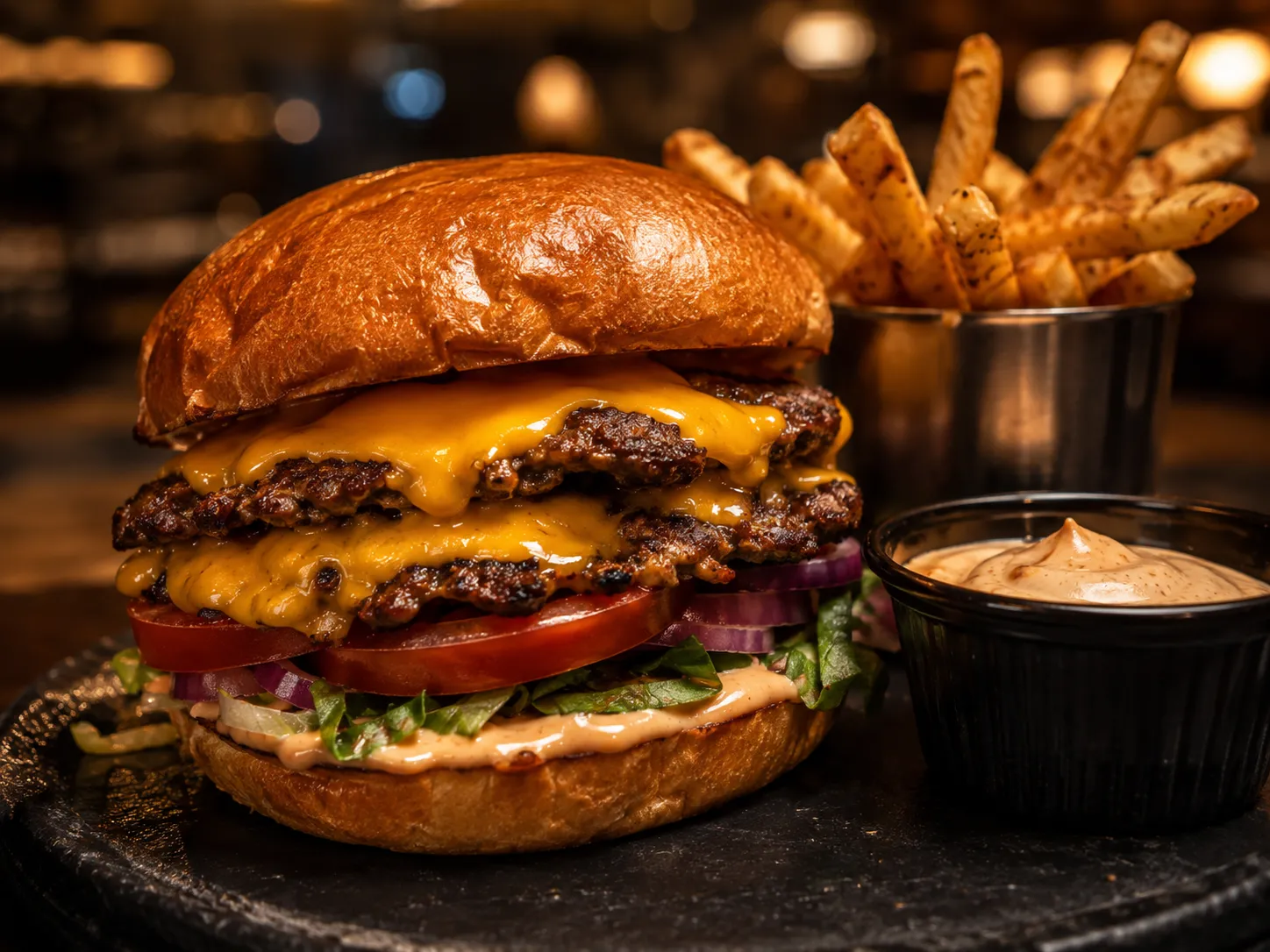 405 Grill cheeseburger and fries